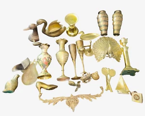 15+ lbs of VINTAGE SOLID BRONZE DECORATIONS HOME DECOR ANIMALS VASES ETC - Picture 1 of 15