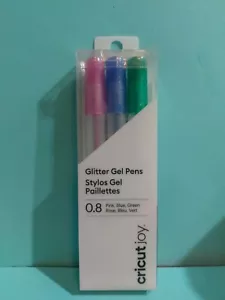 Cricut Joy Glitter Gel Pen Set 3/Pkg Pink, Blue & Green 0.8 NEW Sealed 2007080 - Picture 1 of 2