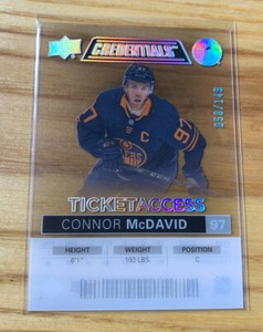 Connor McDavid 2021-22 Upper Deck Credentials Acetate SP Ticket Access /149 