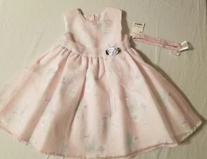 NWT Brooke Lindsay Girls Dress PInk Floral Size 4T Sleeveless Dressy Kids Easter - Picture 1 of 12