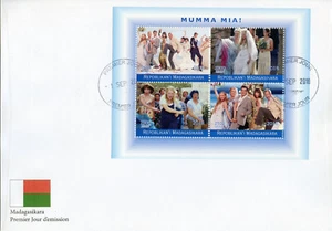 ABBA Stamps Madagascar 2018 FDC Mamma Mia! Meryl Streep Music 4v M/S - Picture 1 of 1