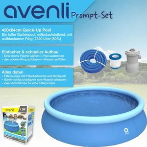 Pool Quick Up Set Komplettset Gartenpool Planschbecken Filterpumpe 420x84cm - Bild 1 von 10