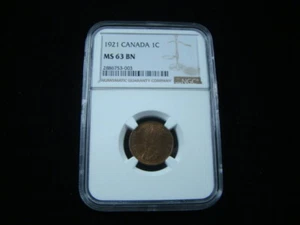 Canada 1921 1 Cent NGC Graded MS63 BN #2886753-003 - Picture 1 of 4