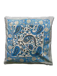 Block Print Pillow Cover 16" x 16" Inches 1 PC Cushion Cover Pillow Cover - Picture 1 of 3