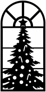 Adesivo decalcomania vinile albero di natale in finestra per bottiglia di vino artigianale - Foto 1 di 2
