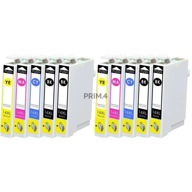 T163 16XL Multipack 10 Cartucce Per Inkjet Epson WF2010W, 2510WF, 2520NF, 2530WF - Immagine 1 di 1