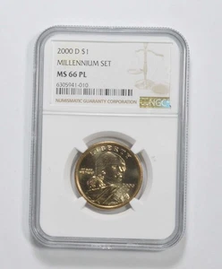 2000-D MS66 PL Millennium Sacagawea Dollar NGC PROOF LIKE *7512 - Picture 1 of 5