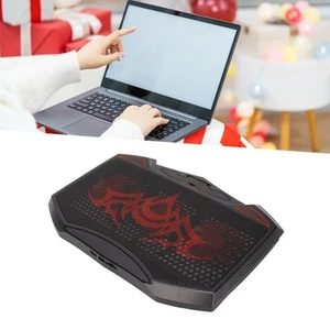 Gaming Laptop Cooling Pad Red LED 3 Cooling Fans 5 Adjustable Angles Dual US SAL - Photo 1/24