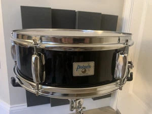 Polaris Snare 5”x14”, 6-Lugs. Made In Japan, Black Factory Wrap. - Bild 1 von 6
