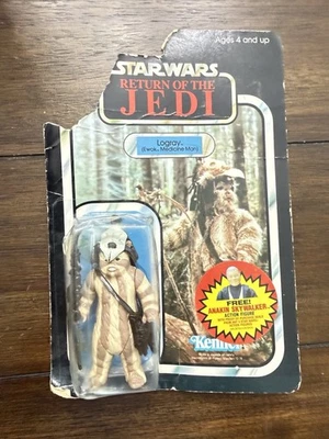 Star Wars 1983 Ewok en tarjeta en burbuja original Foto 1 de 2