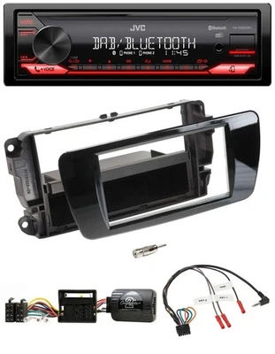 JVC Bluetooth USB DAB Lenkrad Autoradio für Seat Ibiza Klavierlack schwarz - Bild 1 von 4