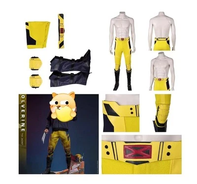 Wolverine Logan 2024 супергерой косплей желтые брюки + наколенники + ремень + чехол для обуви - Изображение 1 из 4