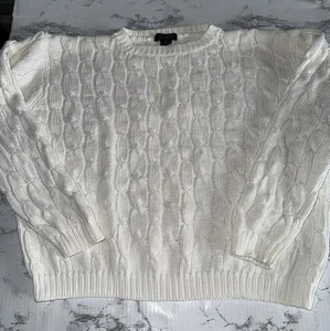 J. Crew Cropped Zopfmuster Pullover Größe Medium weiß Küste maritim adrett - Bild 1 von 6