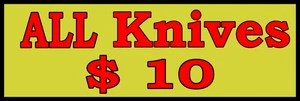 All Knives $10 Metal Sign 6" x 18" or 8" x 24" - Picture 1 of 1