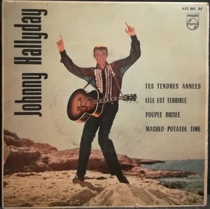 45T VINYLE JOHNNY HALLYDAY ** Tes Tendres Annees ** 1963 SPAIN 7" EP SINGLE - Imagen 1 de 1