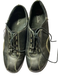 Scarpe comode Clarks Viola 84704 nere punta bicicletta stringate Oxford taglia 8,5 M - Foto 1 di 3