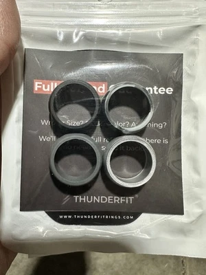 ThunderFit Mens 4 Pack Silicone Wedding Bands Rings Size 6 Black and Gray Tones - Image 1 of 4