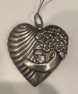 VINTAGE GRANDE MEDAGLIONE CUORE ARGENTO STERLING - Foto 1 di 7
