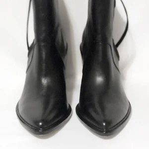 Bettye Muller Troy spitze Zehenpartie Stiefel 3"" Absatz schwarz Leder Damen Stiefelette Größe 9 - Bild 1 von 5