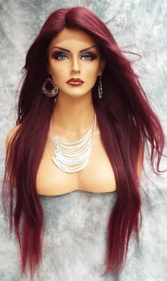 LACE FRONT C PART STRAIGHT WITH SIDE BANG  WIG  T1B.BURGANDY GORGEOUS SEXY 471 - Image 1 of 4