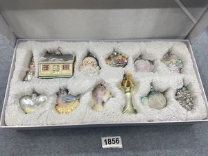 Kurt Adler Noble Gems Bride's Glass Tree Box Set of 12 Christmas Ornament - Picture 1 of 21