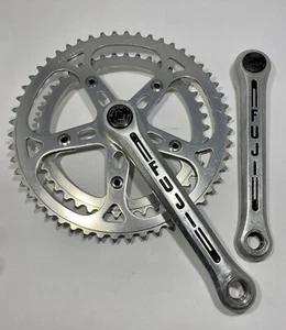 Vintage Sugino Fuji Racing Crankset 170mm Silver Japan Double 52 / 42 1990 - Picture 1 of 12