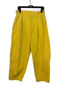 Urban Outfitters Women’s Cropped Utility Pants Size L, Bright Yellow,100% Cotton - Imagen 1 de 16