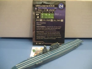 =Axis Allies War at Sea CONDITION ZEBRA USS Lexington (CV 2) 19/40 with card= - Picture 1 of 1