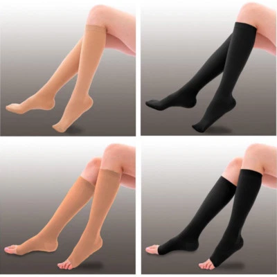 23-32mmHg Medical Compression Socks Knee High Support Stockings Open/Closed Toe - Image 1 of 4
