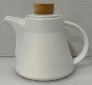 Roimtea Porcelain Ceramic 25 oz Teapot 4-5 oz Cups with Wooden Coasters-Gift Set - Picture 1 of 16