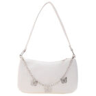 Butterfly Chain PU Leather Shoulder Underarm Bag Casual Ladies Pure Color Small