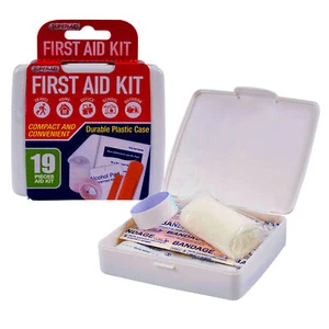 19 Pc First Aid Kit To Go Emergency Home Car Outdoor Medical Set Compact Case - Picture 1 of 1
