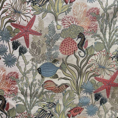 Tela Holy Mackerel Aqua Swavelle Mill Creek Foto 1 de 3