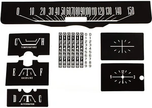 Calcomanía de tablero premium 66-67 Dodge Coronet KIT COMPLETO 150 MPH NEGRO - Imagen 1 de 1