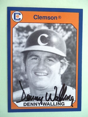Denny Walling - 1990 Collegiate Autograph Baseball card # 197 - Clemson Tigers - Image 1 of 3