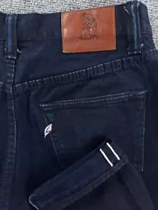 Syoaiya Redline Selvedge Denim Jeans Japan Dark Wash Pure Blue Raw 32x32 Size 35 - Picture 1 of 19