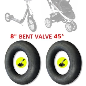 2 X INNER TUBE 8" x 1 1/4" BENT VALVE KID STROLLER PUSHCHAIR BUGGY PRAM TRIKE - Picture 1 of 1