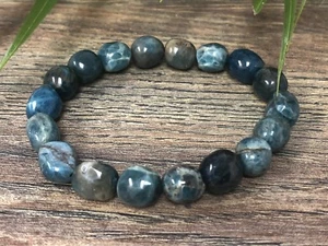 Pulsera Azul Apatita Elastizada Piedra Preciosa Cristal Terapia Reiki Chakra Wicca - Imagen 1 de 5