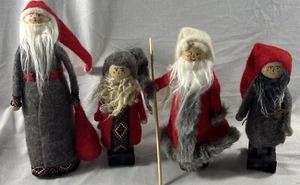 Vintage Ljungstroms Tomte Swedish Sweden Felt Wood Christmas Gnome Figure Lot 4 - Picture 1 of 19