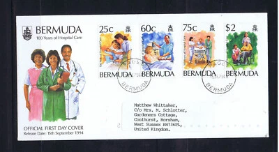 Bermuda 1994 100th Anniversary Of Hospital Care - First Day Cover-Used-Addressed - Image 1 of 2