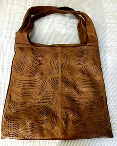 Errelleventidue Oversized Hobo Bag Perforiert Italienisch Cognac Braun Leder XXL - Bild 1 von 6