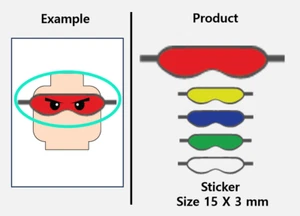 (15mm) Face Goggle sticker / Special force eye protector action figure - Picture 1 of 13