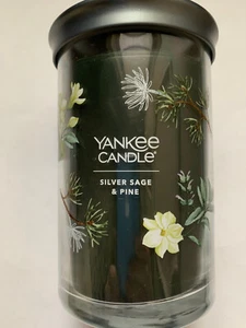 Yankee Candle SILVER SAGE & PINE 20 oz 2-WICK JAR FAVORITE HOLIDAY SCENT - Picture 1 of 2