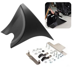 Black Motorcycle Front Chin Fairing Mudguard Spoiler For Harley Dyna Softail US - Picture 1 of 12