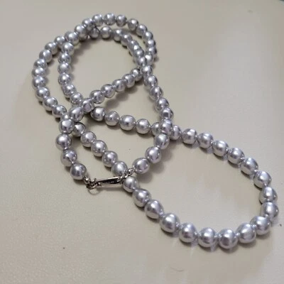 Винтажный Carol Dauplaise искусственного серый жемчуг ожерелье 28» длинный заявление ожерелье - Изображение 1 из 3