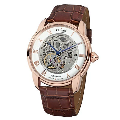 Cristal de zafiro automático Regent GM-1433 para hombre, hecho en Alemania, esqueletizado Foto 1 de 3