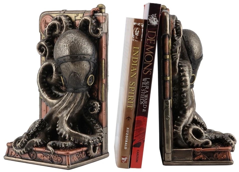 Steampunk Octopus Bookend Cold Cast Bronze Home Decorative Collectible - Image 1 of 1