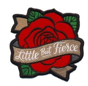 Parche Flower Confidence Iron On, rosa, poco pero feroz, niño, sombrero, chaqueta, - Imagen 1 de 2