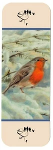 THE ROBIN IN THE SNOW BEAUTIFUL BIRD BOOKMARK SAME IMAGE BOTH SIDES GREAT GIFT - Picture 1 of 1