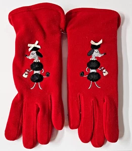 Sensations Handschuhe von Isotoner Fleece gefüttert rot One Size 2005 Pudel Hund Neu mit Etikett - Bild 1 von 4